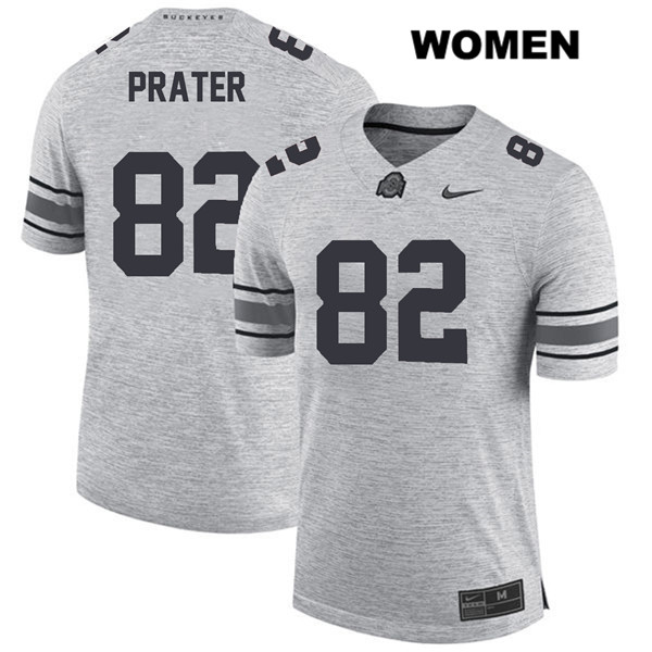 Ohio State Buckeyes Women's Garyn Prater #82 Gray Authentic Nike College NCAA Stitched Football Jersey LU19C80DH